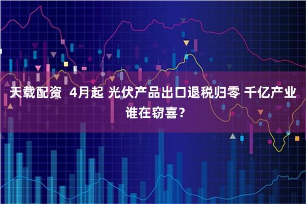 天载配资  4月起 光伏产品出口退税归零 千亿产业 谁在窃喜？