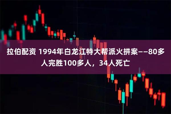 拉伯配资 1994年白龙江特大帮派火拼案——80多人完胜100多人，34人死亡